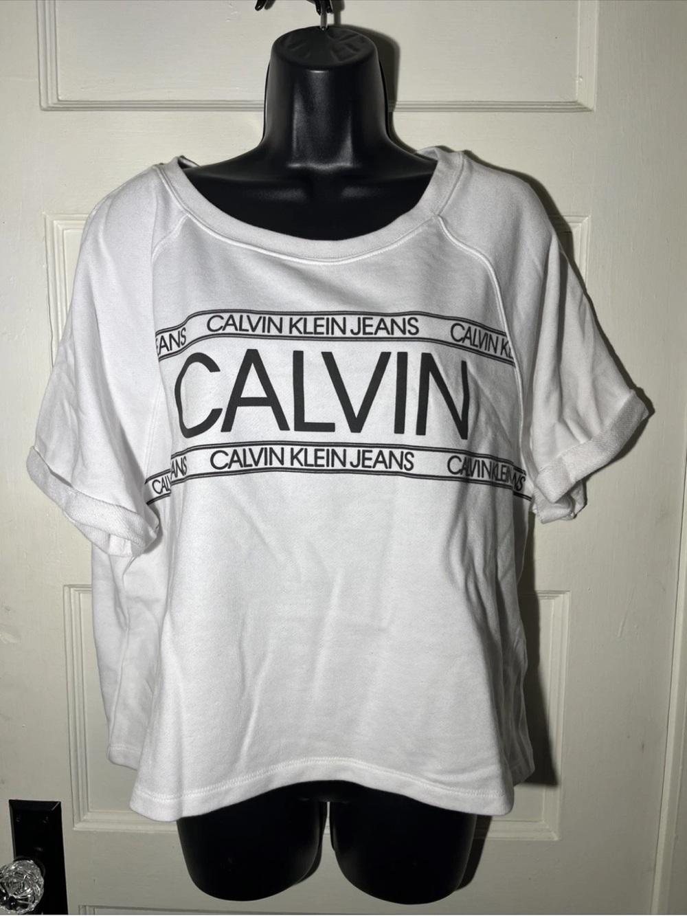 Women’s Shirt Size XL Calvin Klein Jeans Women's French Terry Crop Top